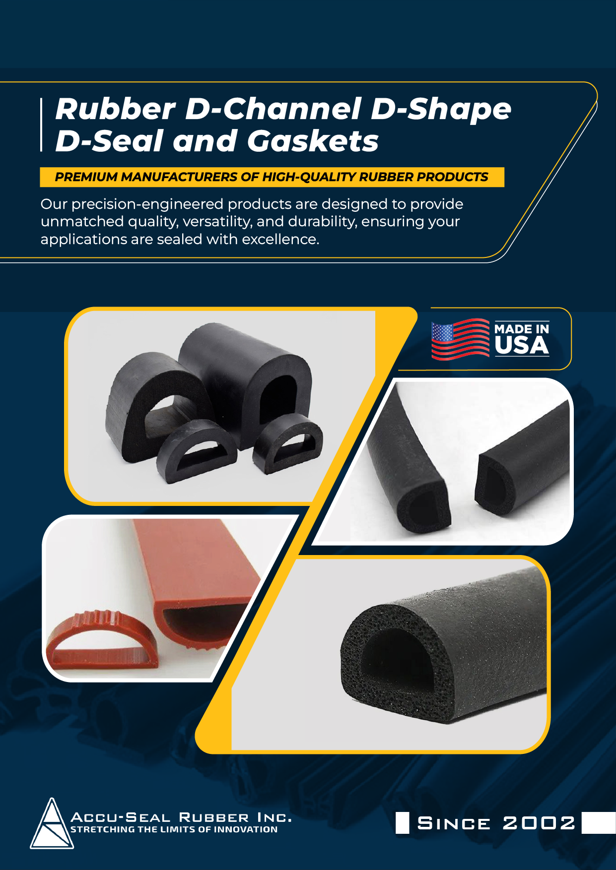 Rubber D-Channel D-Shape D-Seal and Gaskets